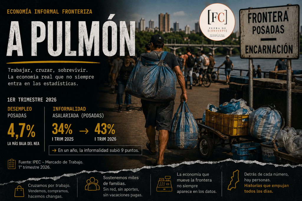 Ilustración de la economía informal y fronteriza de Misiones